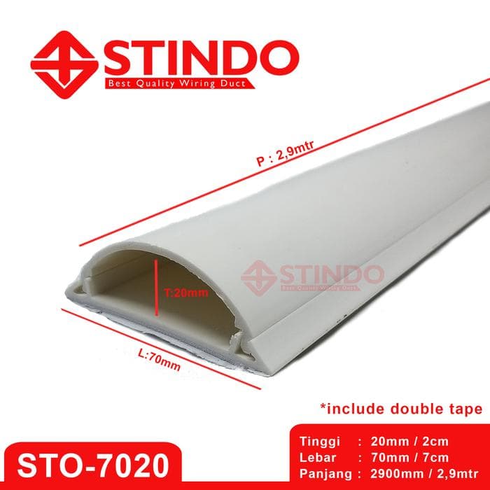 Kabel Duct Oval 70x20 / Floor Duct 70x20 panjang 2,9mtr merek STINDO